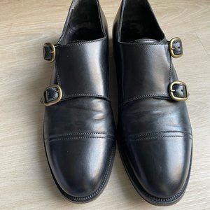 M. Gemi Men's Black Calfskin Leather Monk Strap Dress Shoes - 40.5 EU / 7.5 US